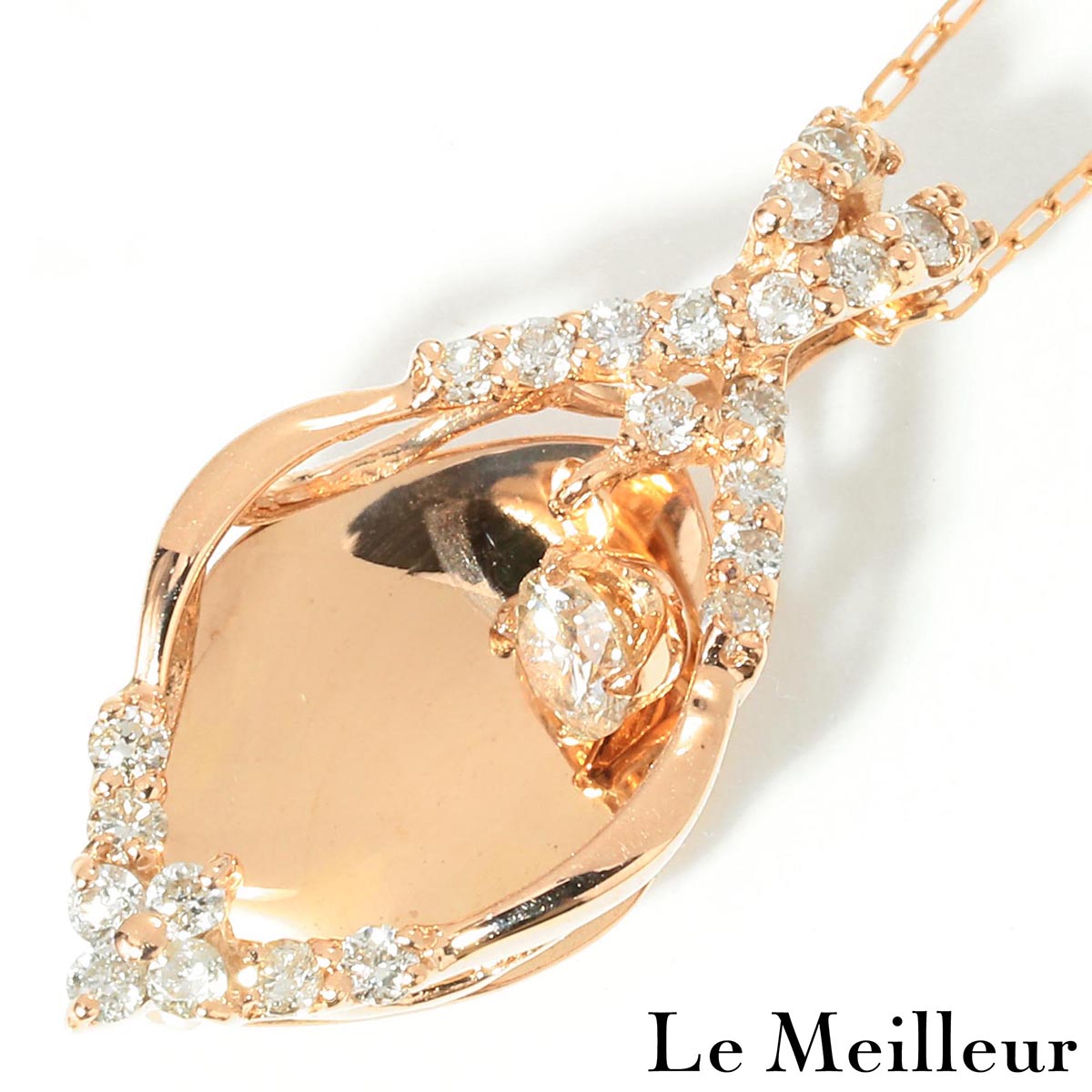 ダイヤモンド 0.20ct ピンクゴールド K18PG ペンダントネックレス 【中古】【新品仕上げ済】|Le meilleur(ルメイユ)