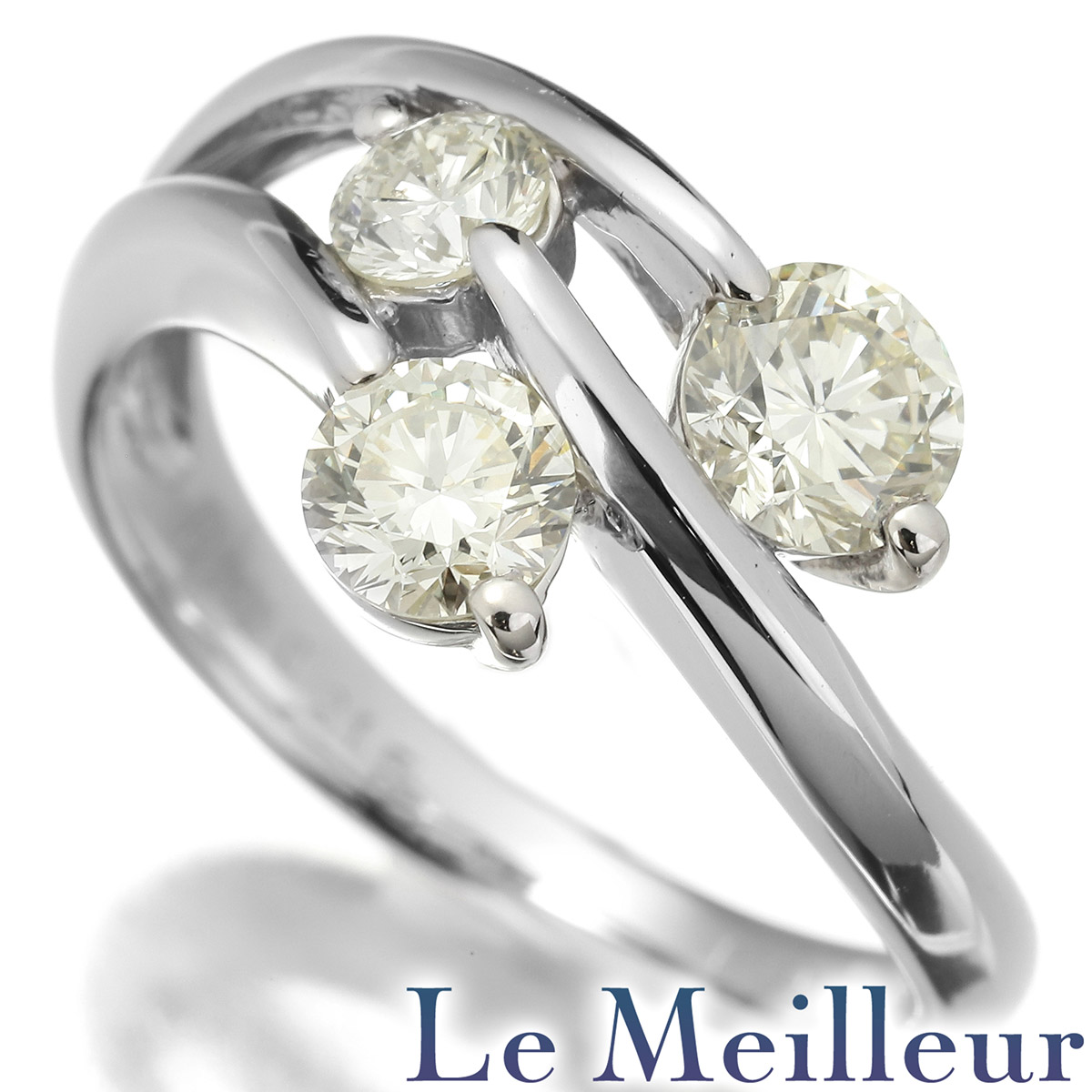 ダイヤモンド 0.458ct UNDER L VERY LIGHT YELLOW SI2 0.353ct プラチナ Pt900 リング 12.5号 鑑定書付き 指輪【中古】【新品仕上げ済】 【最大5,000円OFFクーポン対象】