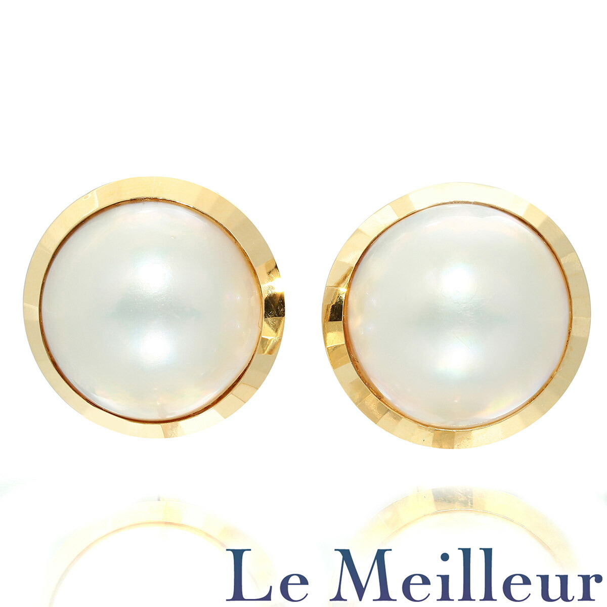 楽天市場】マベパールイヤリング マベ真珠 16.5mm K18 : Le