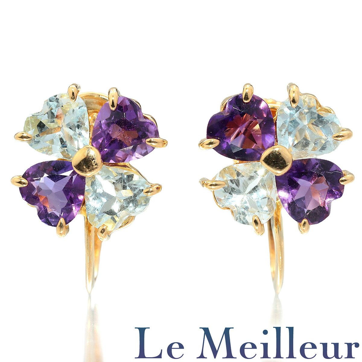 楽天市場】ジュエリーマキ フラワーデザインイヤリング アメジスト