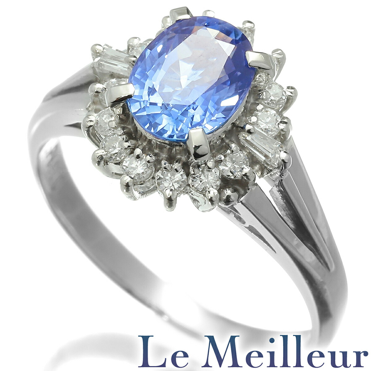 サファイア 1.19ct ダイヤモンド 0.24ct プラチナ サファイア 1.19ct ダイヤモンド 0.24ct プラチナ