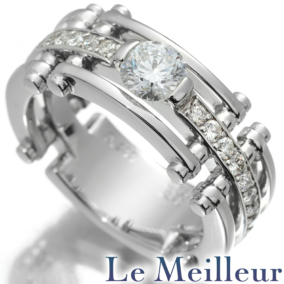 ダイヤモンド 0.528ct Eカラー SI2 Exellent 0.50ct プラチナ Pt900 リング 14号 鑑定書付き 指輪【中古】【新品仕上げ済】|Le meilleur(ルメイユ)