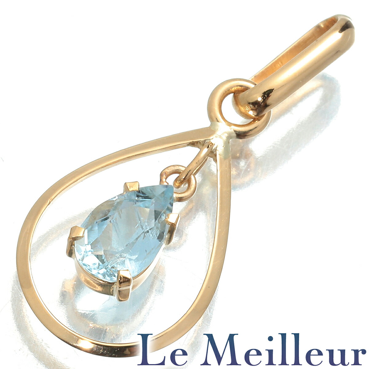Pt900 アクアマリン　ダイヤトップ Aquamarine Pt900アクアマリン ダイヤモンドペントップ (NO