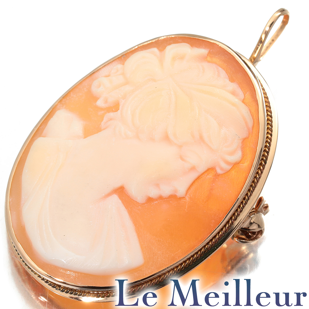 楽天市場】【本物保証】 新品同様 シェルカメオ ペンダント付ブローチ