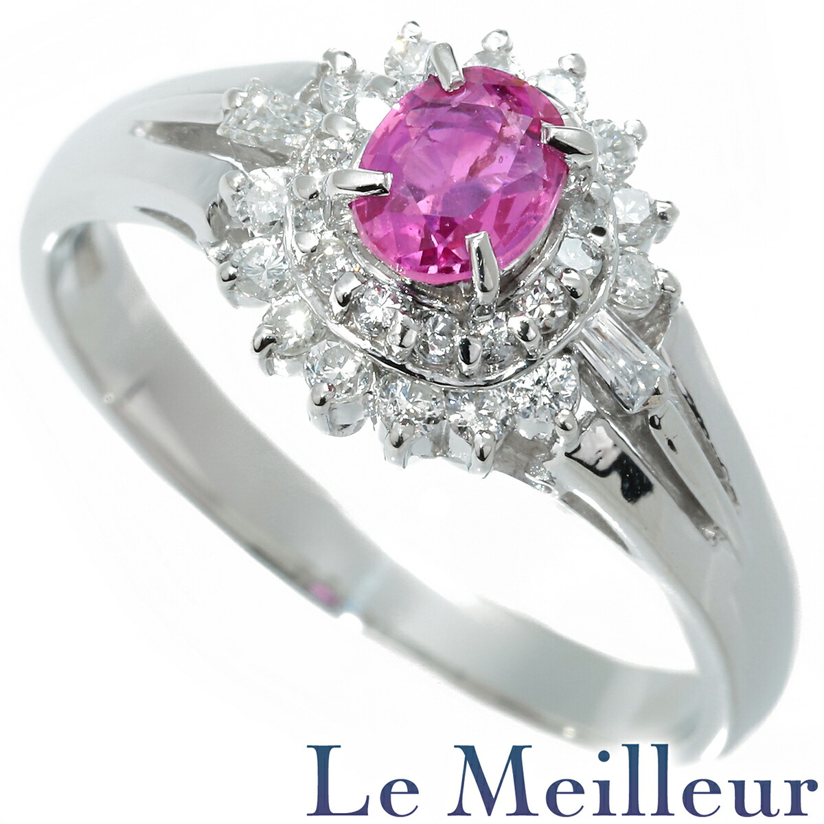 【ポイント5倍★4/20 23:59まで】ルビー 0.48ct プラチナ Pt900 ヘイローデザインリング 12号 指輪【中古】【新品仕上げ済】【RE-PRICE】 【最大5,000円OFFクーポン対象】