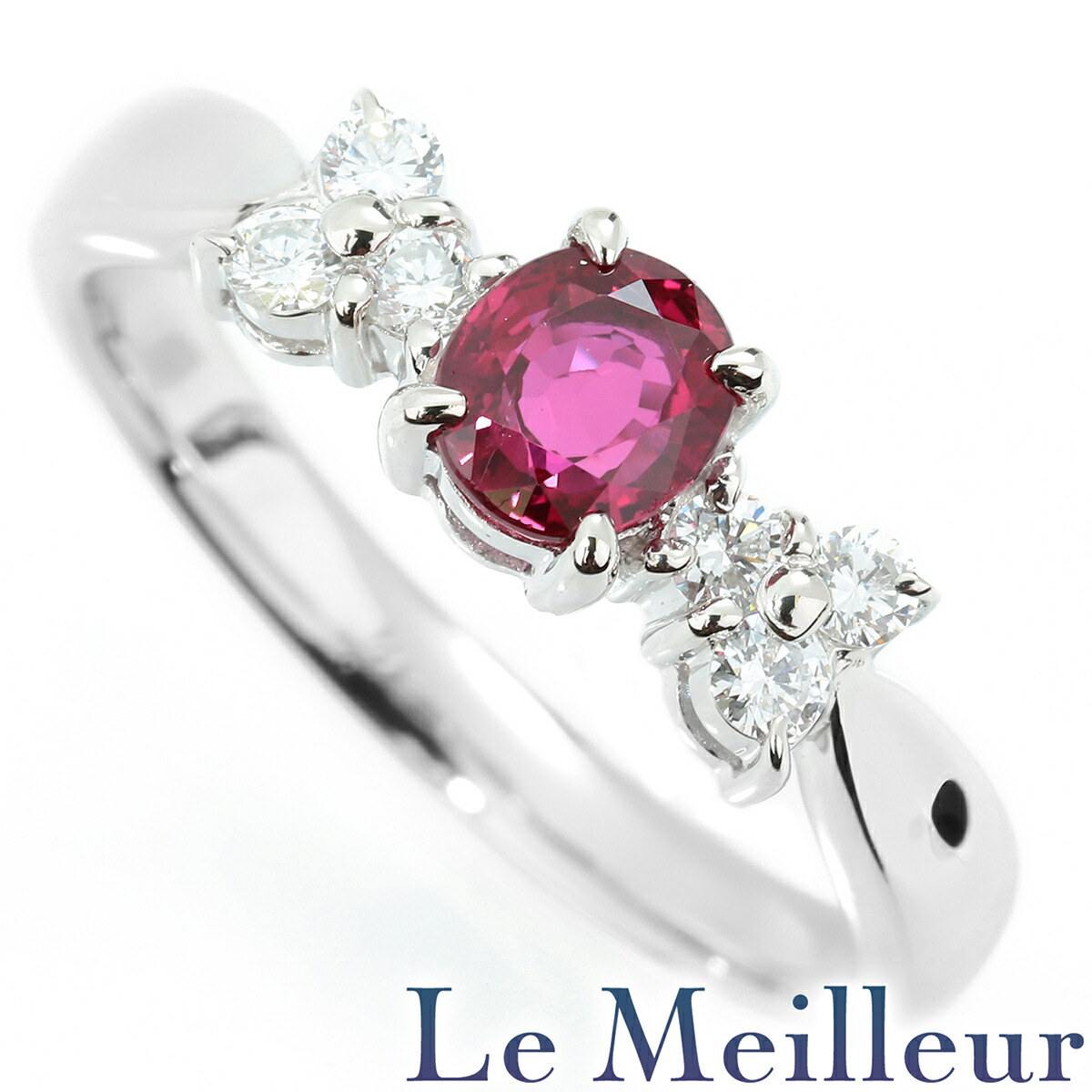 ルビー 0.64ct ダイヤモンド プラチナ Pt900 リング 12号 指輪【中古】【新品仕上げ済】【RE-PRICE】｜Le meilleur（ルメイユ）