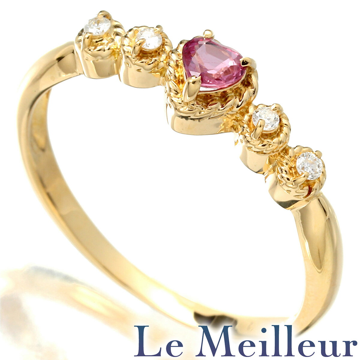 楽天市場】K18YG ハートシェイプ ルビー ツイスト リング 指輪 ルビー