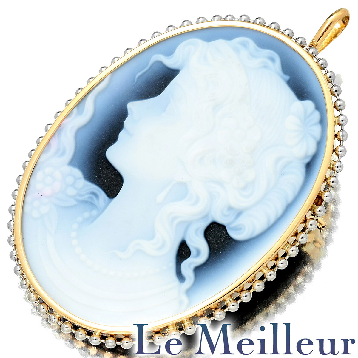 楽天市場】【限定1点】 K18 イエローゴールド メノウ カメオ