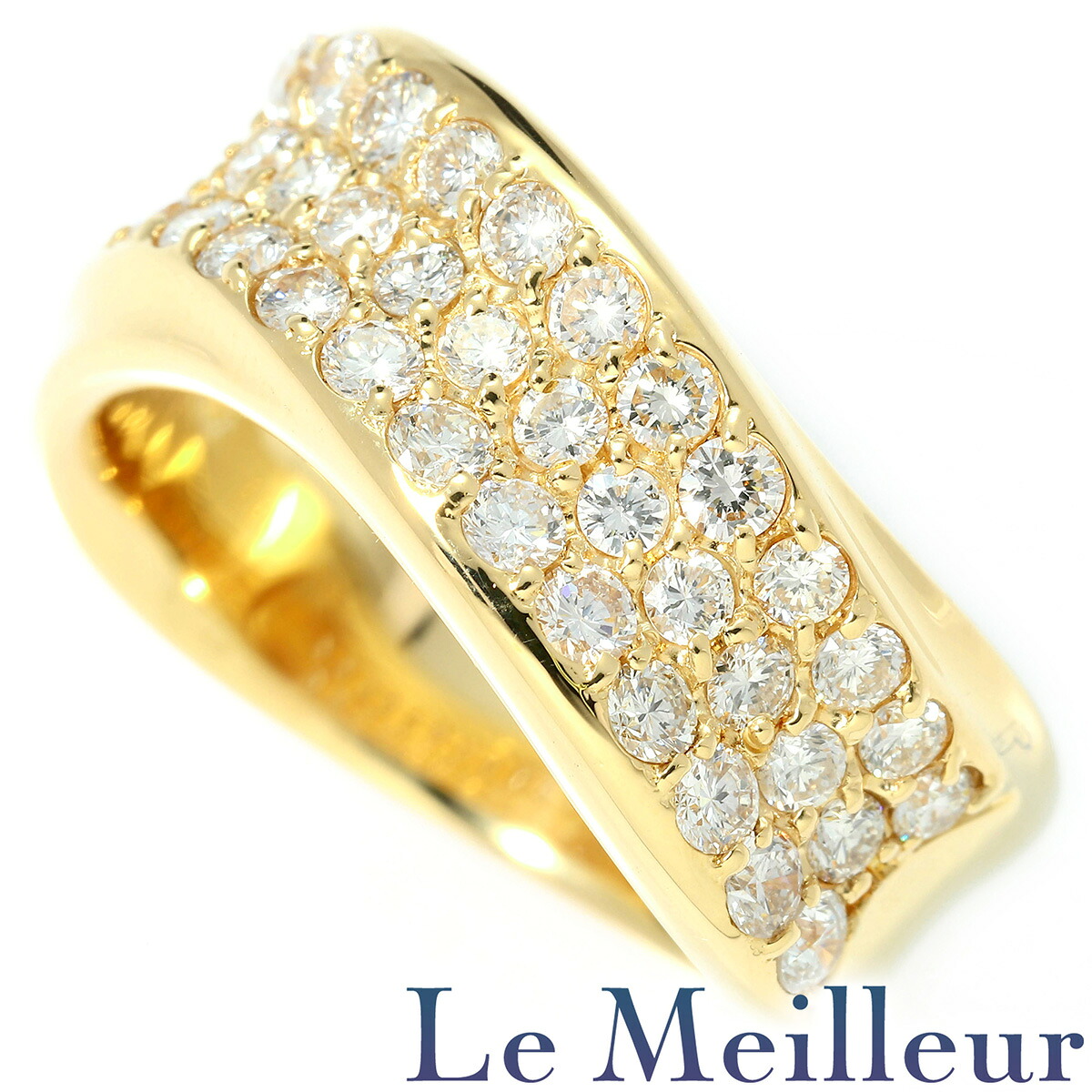 VERITE ベリテ ダイヤモンド 1.00ct イエローゴールド K18YG パヴェリング 13号 指輪【中古】【新品仕上げ済】|Le meilleur(ルメイユ)