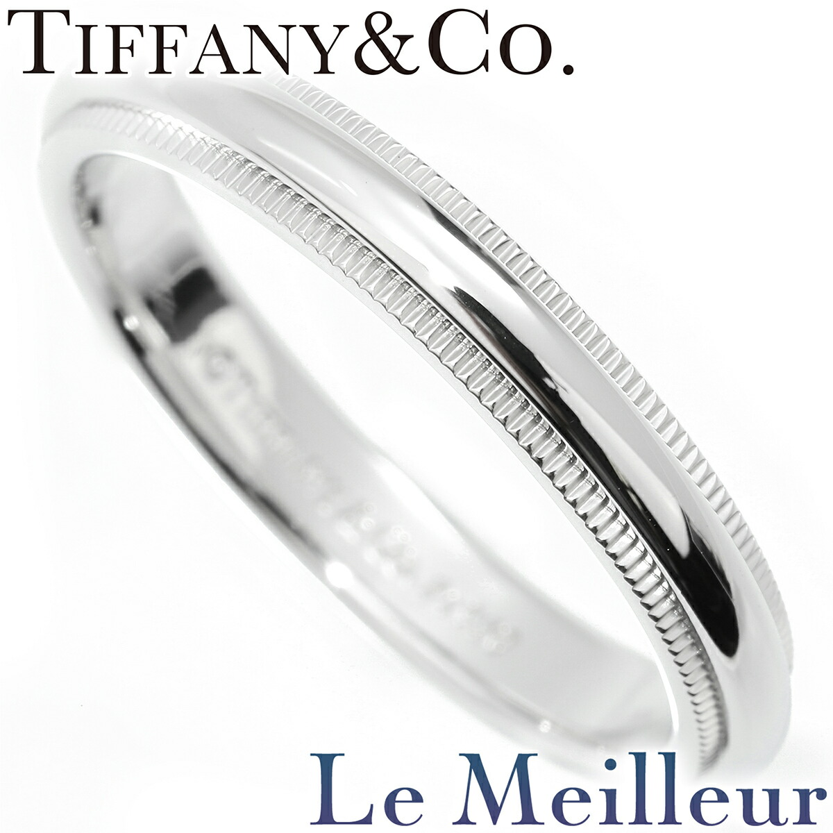 TIFFANY&Co. ティファニー　Pt950ミルグレインバンドリング　　8号 楽天市場】ティファニー トゥギャザー ミルグレイン バンド リング
