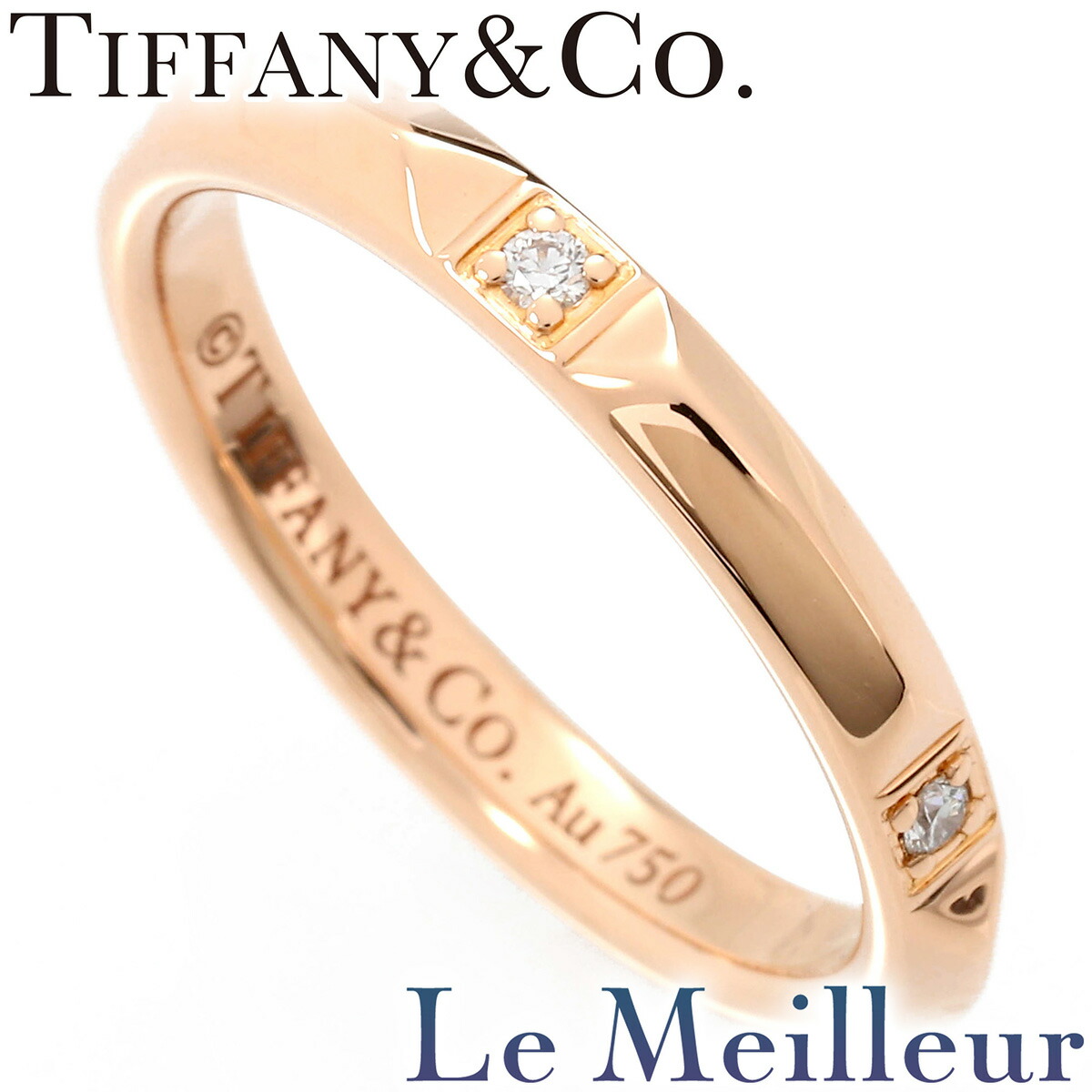 楽天市場】ティファニー 指輪 K18PG ダイヤ5P トゥルーバンドリング 幅