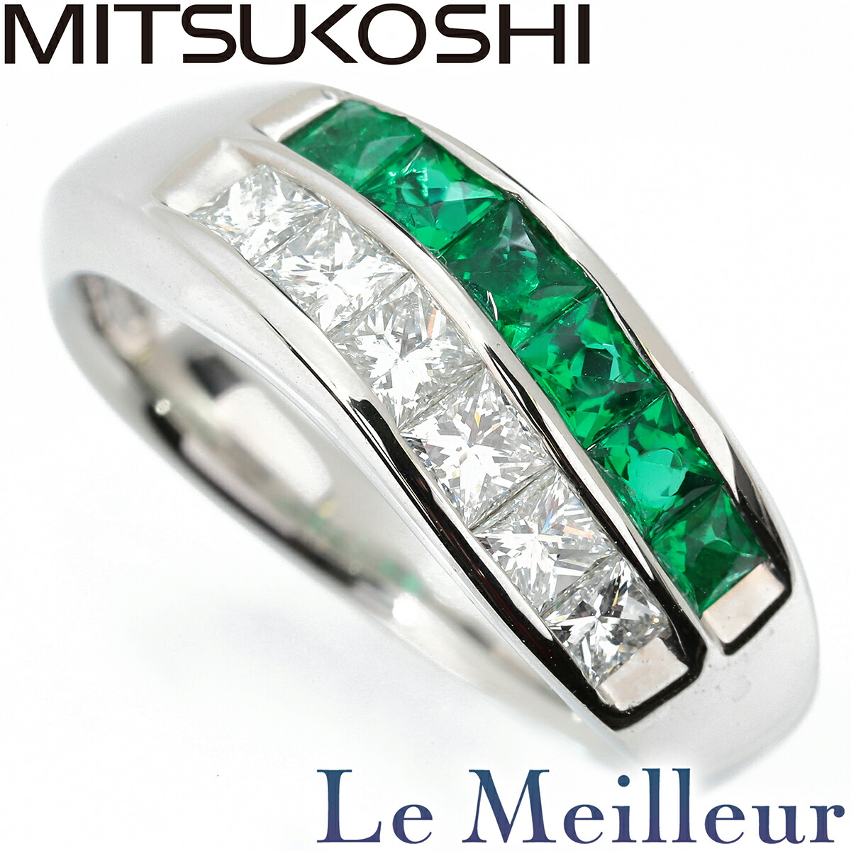 楽天市場】銀座ミワ 三越 エメラルド リング ダイヤモンド Pt900 GINZA