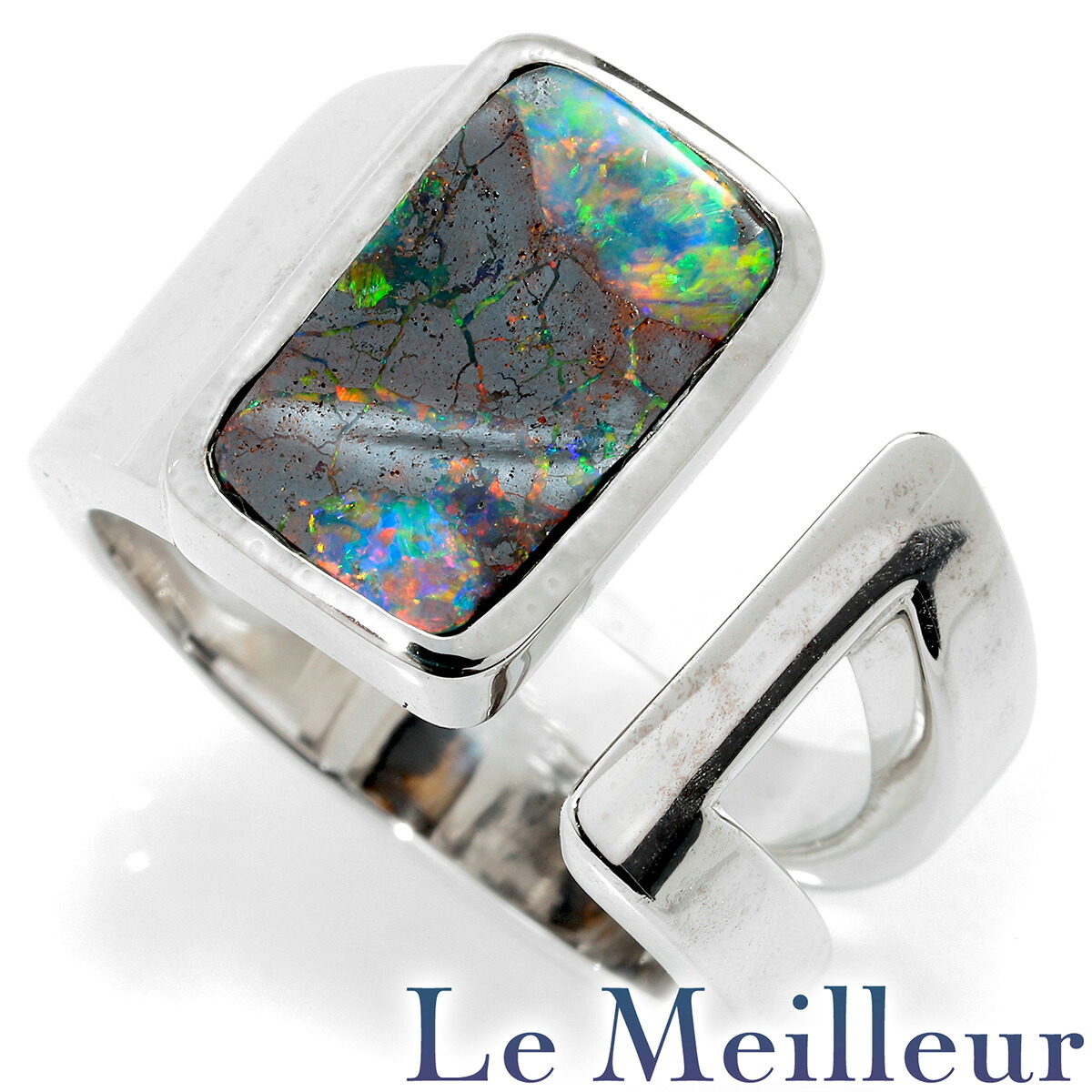 リング 指輪 ボルダーオパール 2.27ct ホワイトゴールド K18 WG 12号|Le meilleur(ルメイユ)