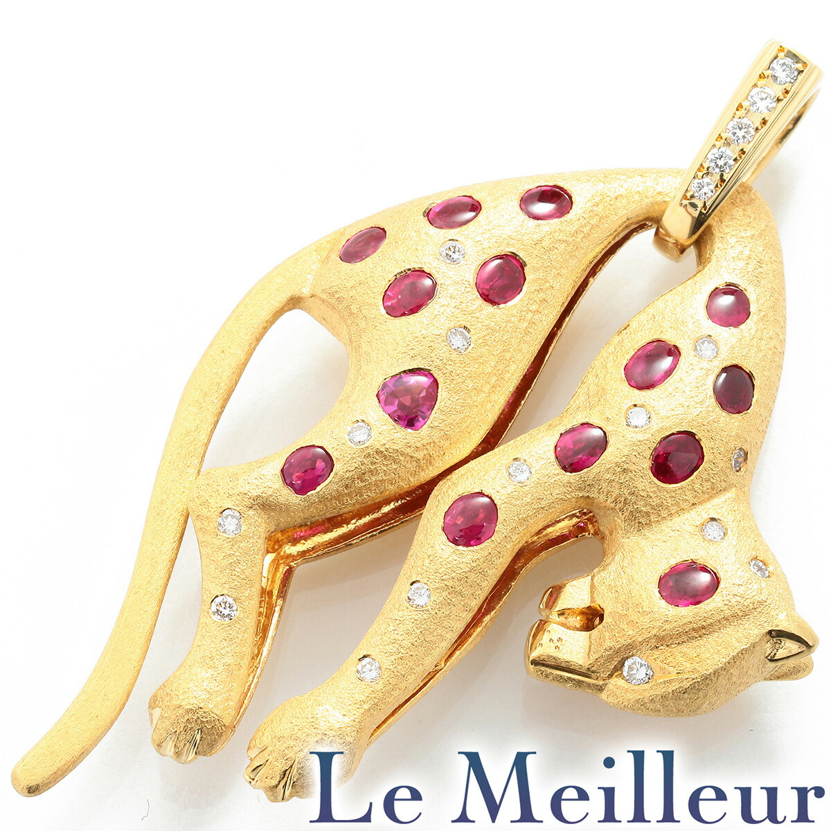 楽天市場】K18YG パンサーモチーフ ルビー ダイヤモンド ペンダント