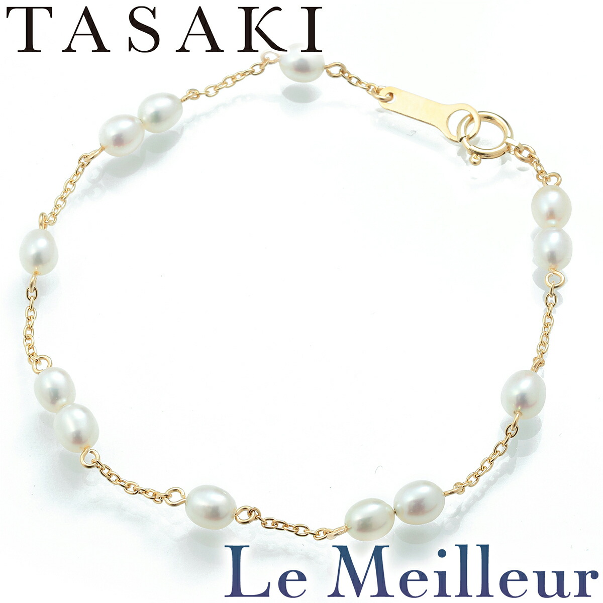 楽天市場】タサキ パールチェーンブレスレット 真珠 6〜6.4mm K18