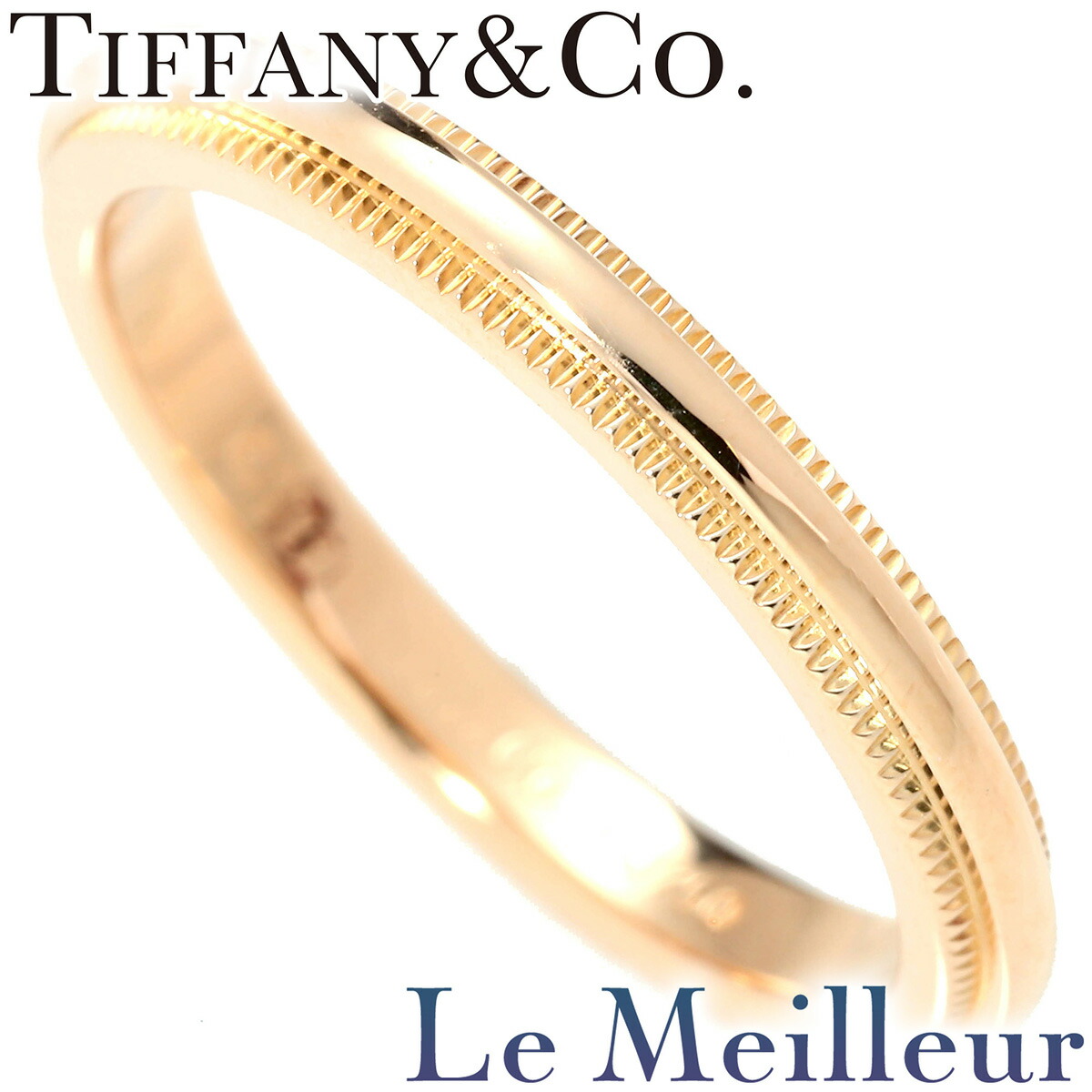15号TIFFANY&Co. トゥギャザー ミルグレインバンドリング K18YG 楽天市場】ティファニー ミルグレインバンドリング K18YG Pt950