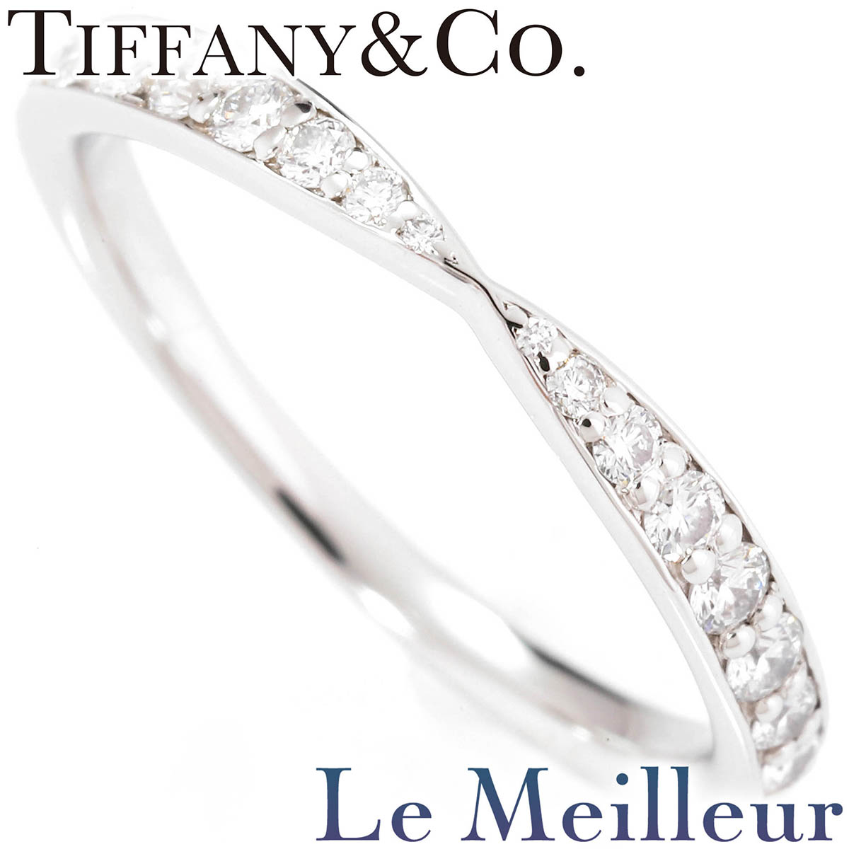 TIFFANY&Co. ティファニー　Pt950ミルグレインバンドリング　　8号 TIFFANY&Co. ティファニー Pt950ミルグレインバンドリング 8号 楽天