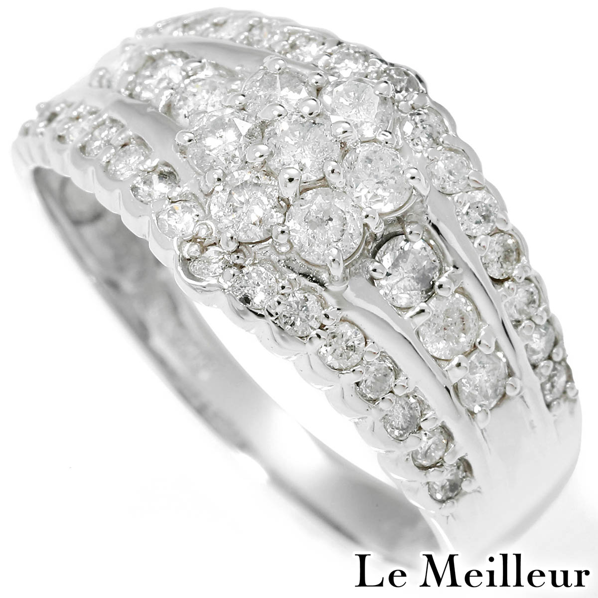 楽天市場】ダイヤモンド 1.00ct プラチナ Pt900 フラワーモチーフ
