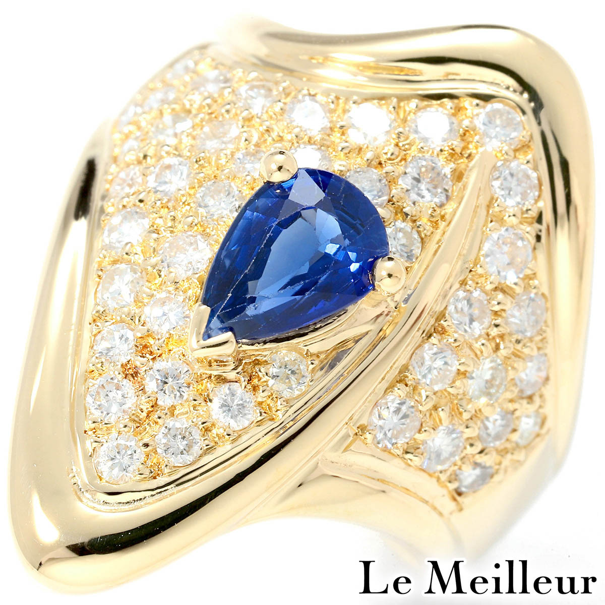 リング 指輪 サファイア 0.91ct ダイヤモンド 0.97ct K18 13号|Le meilleur(ルメイユ)