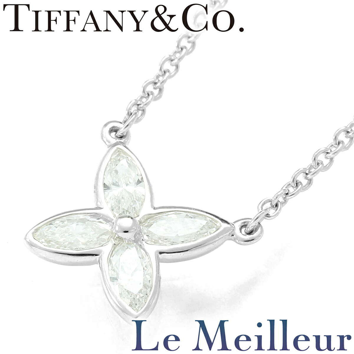 TIFFANY&Co. ビクトリアネックレス Pt950 アクアマリン ダイヤ