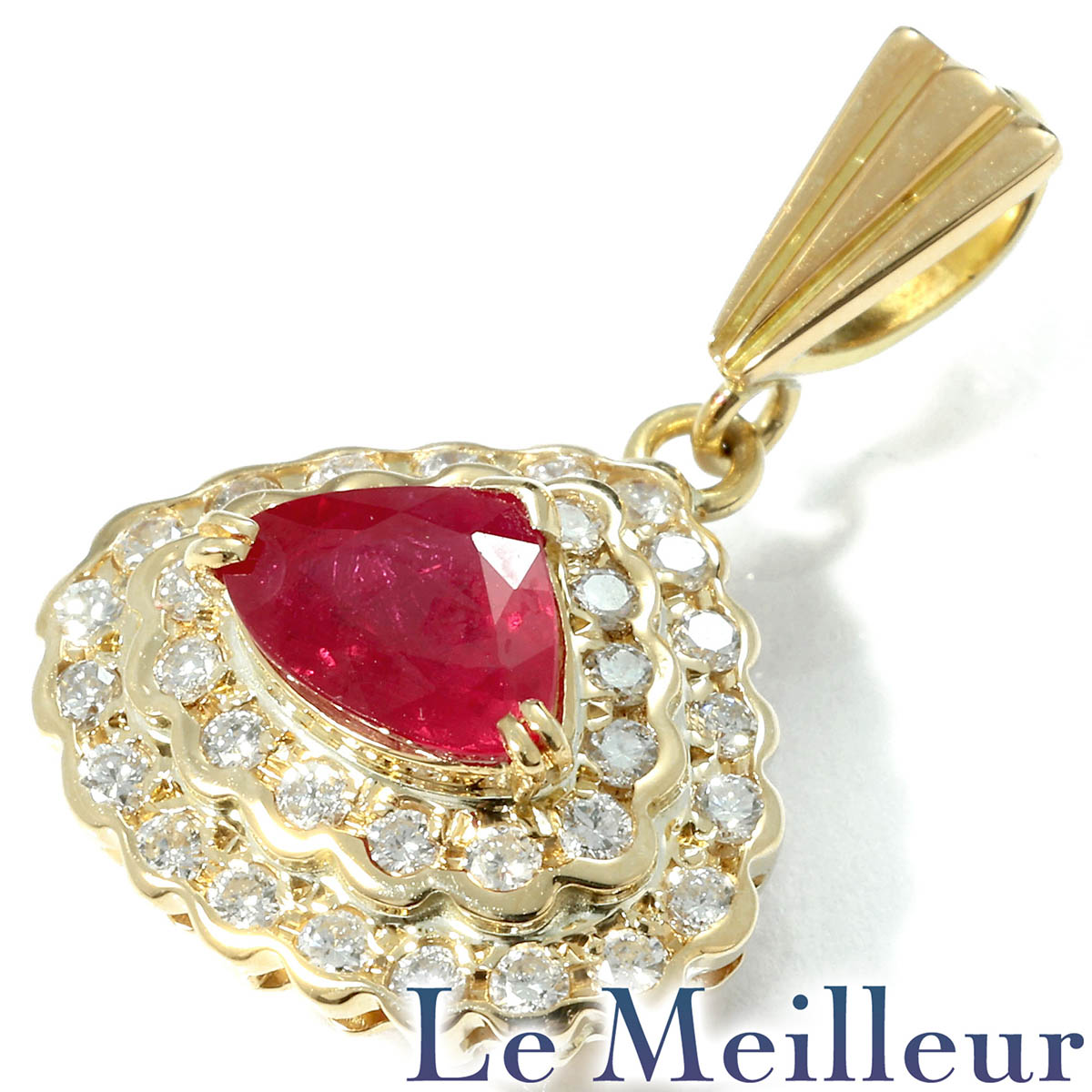 ペンダントトップ ルビー 1.16ct ダイヤモンド 0.47ct イエローゴールド K18YG 【最大5,000円OFFクーポン対象】