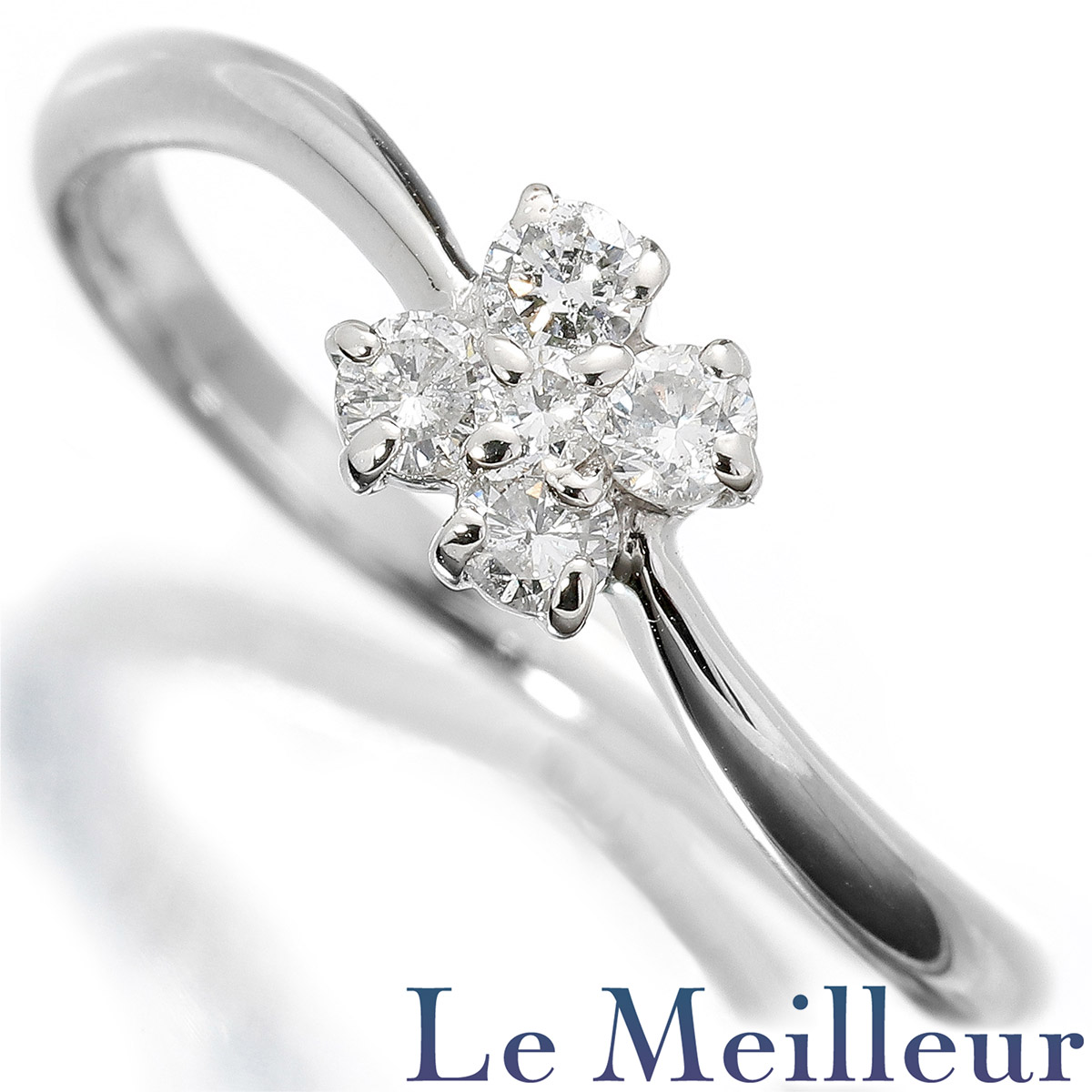 ダイヤモンド 0.2ct プラチナ Pt900 フラワーデザイン リング 10.5号 指輪【未使用品】 【最大5,000円OFFクーポン対象】