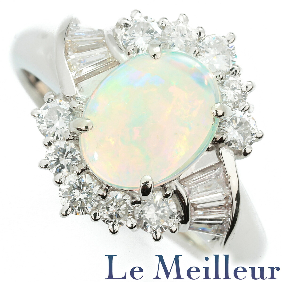 【ポイント5倍★7/25-8/2限定】リング 指輪 オパール 0.67ct ダイヤモンド 0.64ct プラチナ Pt900 12号【RE-PRICE】｜Le meilleur（ルメイユ）