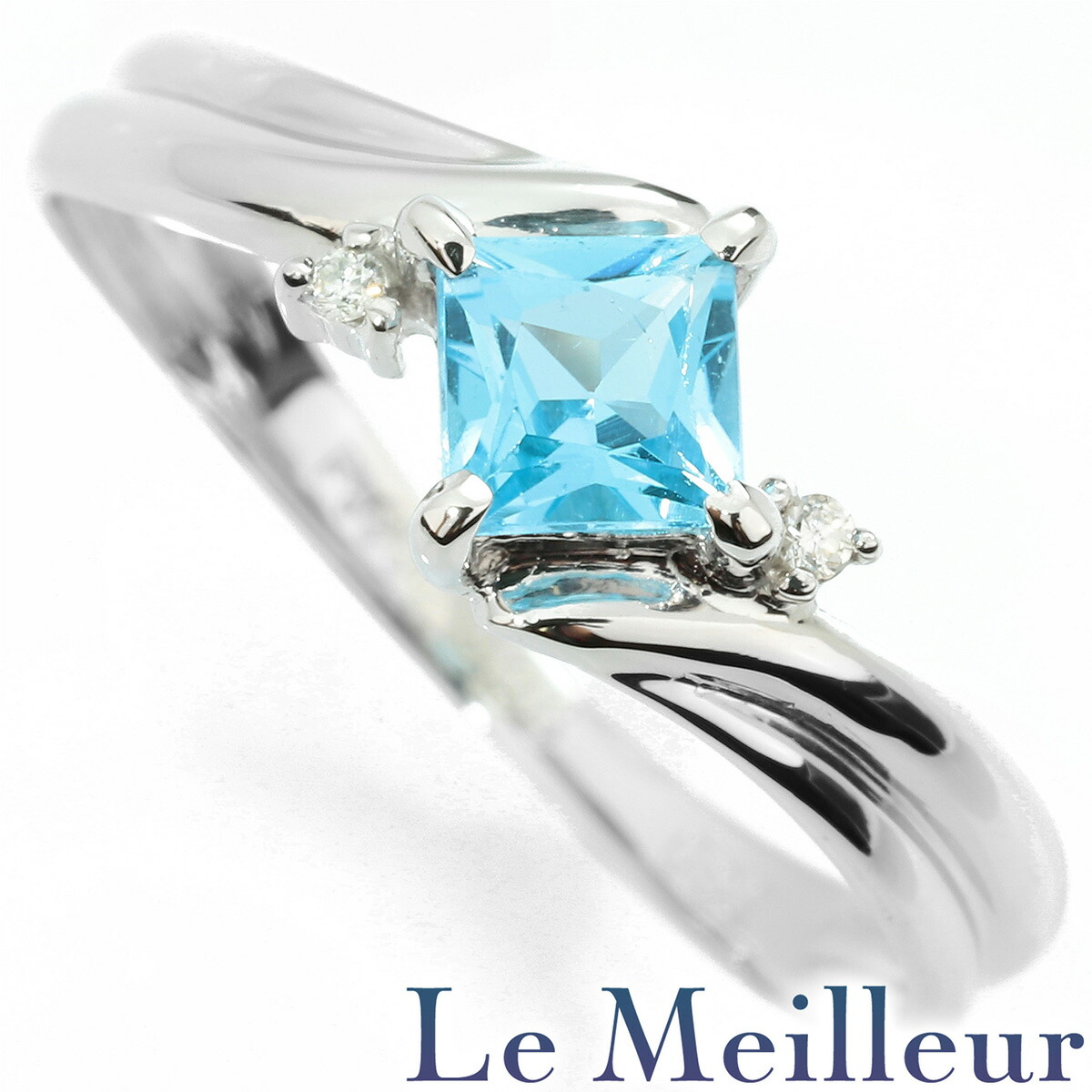 ⭕️最終価格⭕️pt900 ブルートパーズ　ダイヤモンドリング 13号 ⭕️最終価格⭕️pt900 ブルートパーズ ダイヤモンドリング 13号