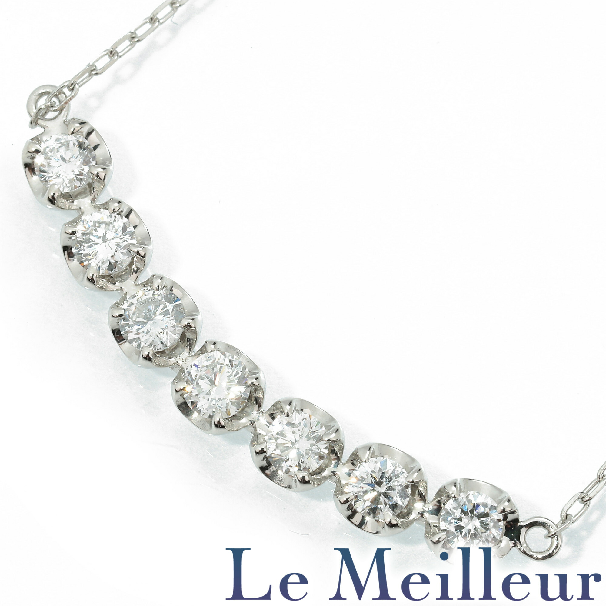 【ポイント5倍★4/20 23:59まで】7Pネックレス SIクラス ダイヤモンド 0.72ct プラチナ Pt900 【最大5,000円OFFクーポン対象】