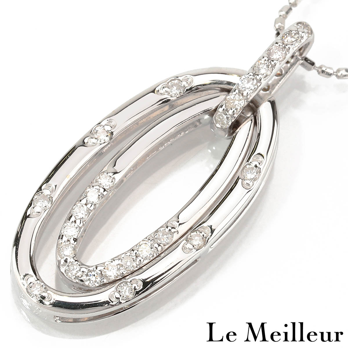 ペンダントネックレス ダイヤモンド 0.3ct ホワイトゴールド K18WG|Le meilleur(ルメイユ)