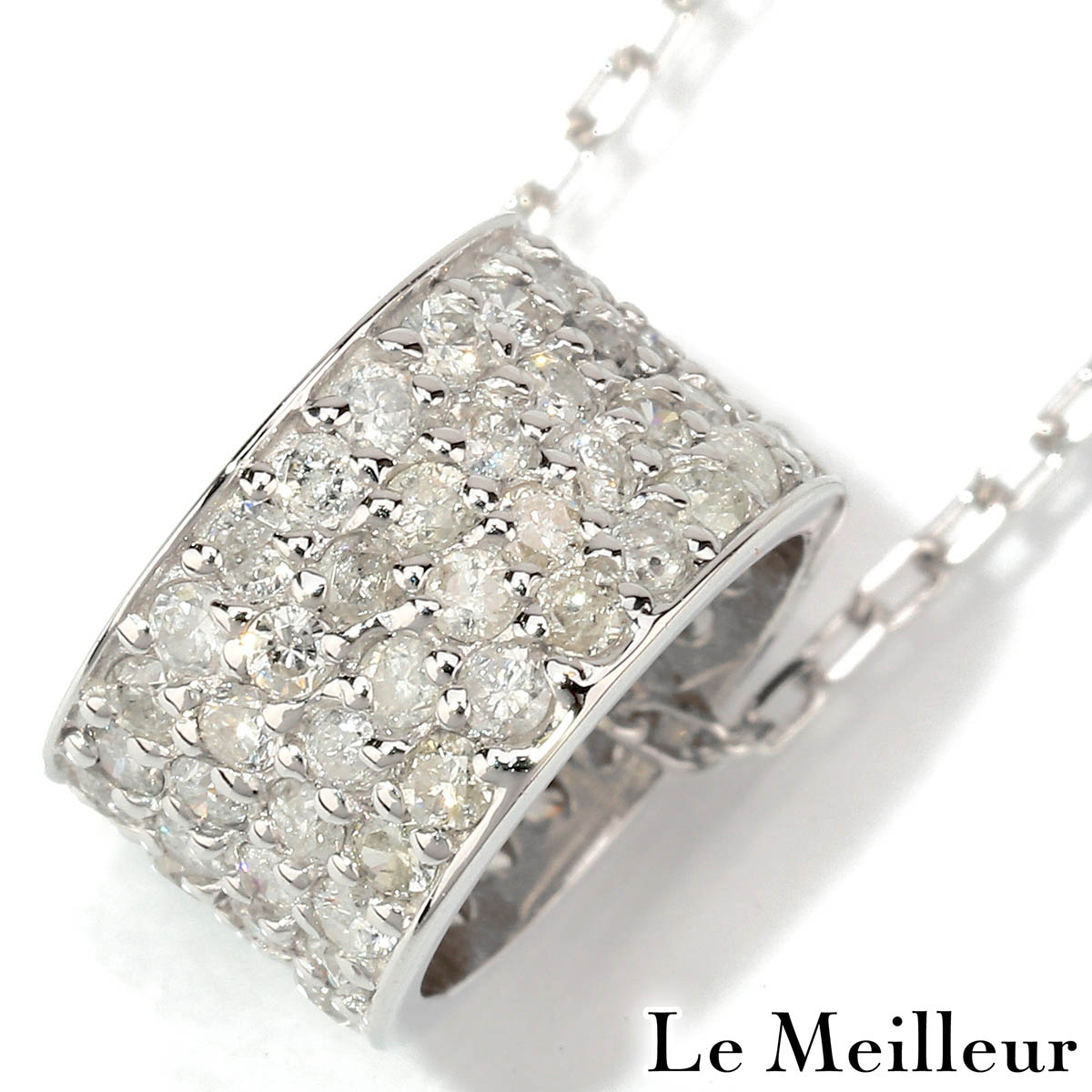 ダイヤモンド 0.82ct ホワイトゴールド K18WG リングペンダントネックレス 【中古】【新品仕上げ済】【RE-PRICE】｜Le meilleur（ルメイユ）