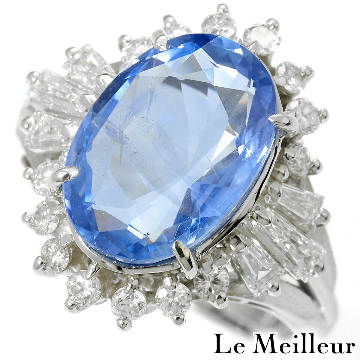 バイオレットサファイア 5.00ct ダイヤモンド 0.86ct プラチナ Pt900 リング 12号 指輪【中古】【新品仕上げ済】【RE-PRICE】｜Le meilleur（ルメイユ）