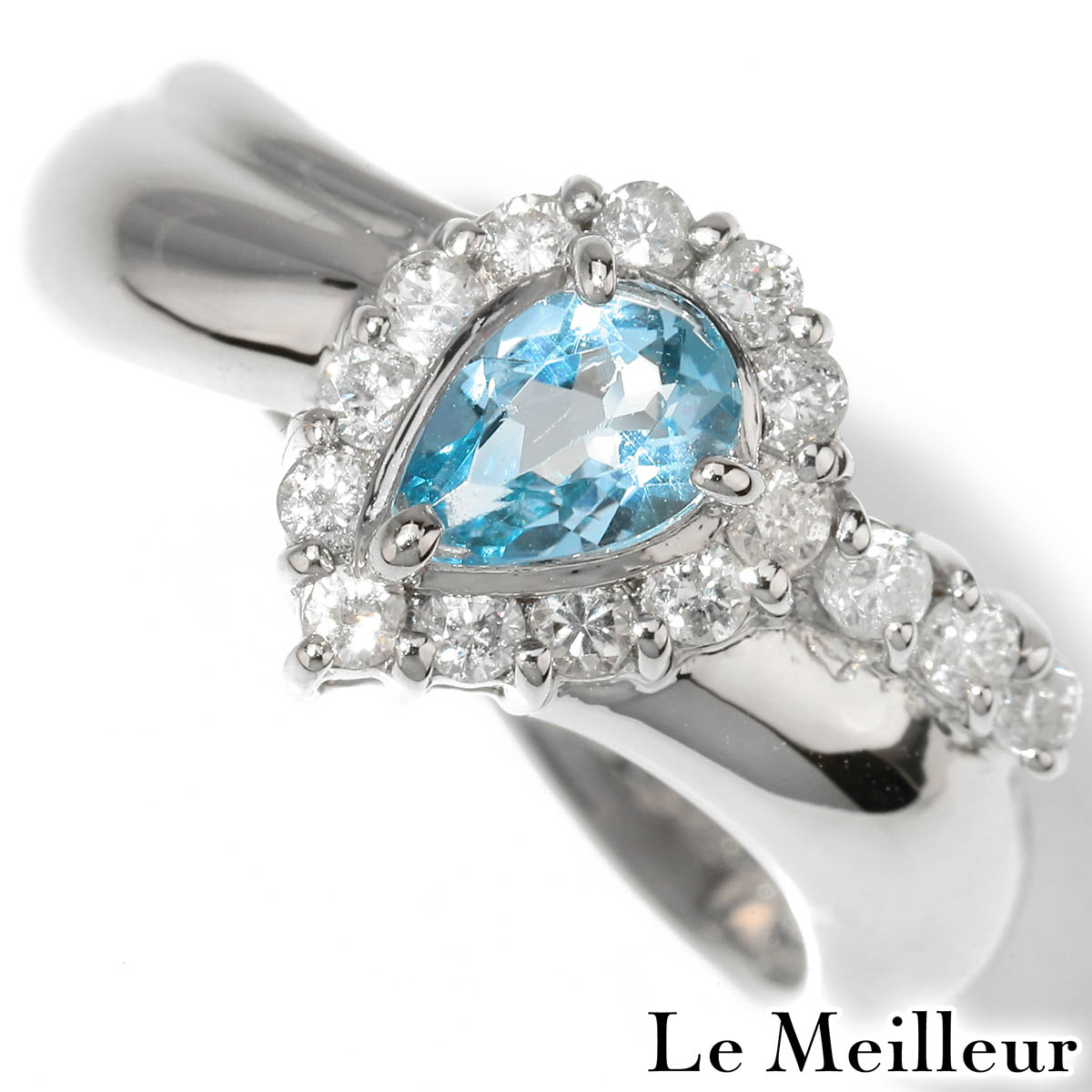 ブルートパーズ 0.3ct ダイヤモンド 0.22ct プラチナ Pt900 リング 8号 指輪【中古】【新品仕上げ済】【RE-PRICE】|Le meilleur(ルメイユ)