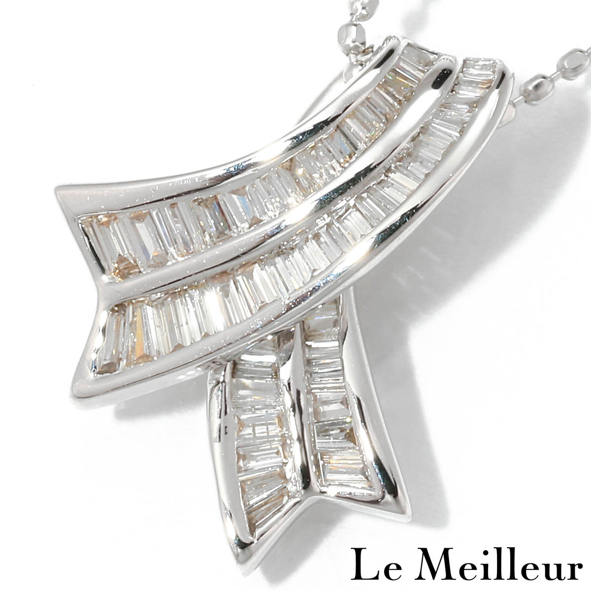 ペンダントネックレス ダイヤモンド 0.28ct ホワイトゴールド K18WG|Le meilleur(ルメイユ)