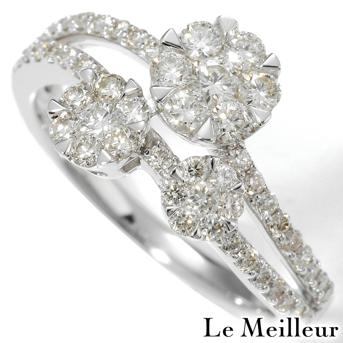 【ポイント5倍★7/25-8/2限定】ダイヤモンド 0.86ct ホワイトゴールド K18WG リング 12号 指輪【中古】【新品仕上げ済】|Le meilleur(ルメイユ)