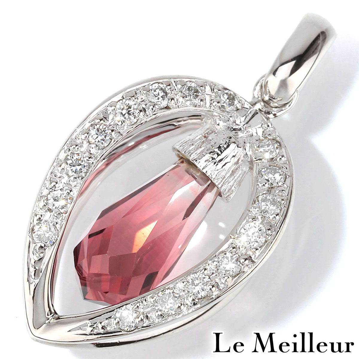 ピンクトルマリン 1.76ct ダイヤモンド プラチナ Pt900 ペンダントトップ 【中古】【新品仕上げ済】 【最大5,000円OFFクーポン対象】