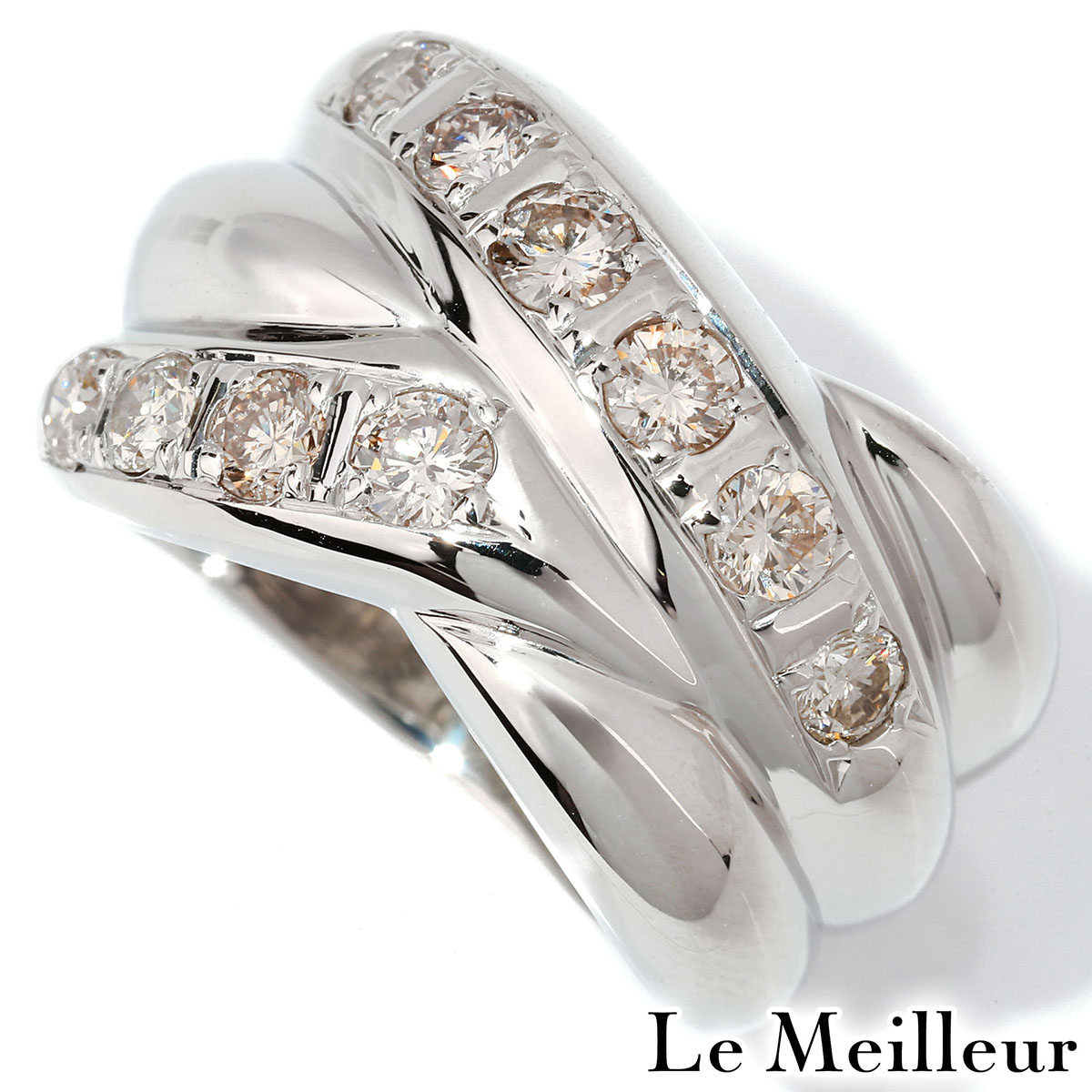 ダイヤモンド 1ct プラチナ Pt900 ブラウンダイヤ リング 14.5号 指輪【中古】【新品仕上げ済】|Le meilleur(ルメイユ)