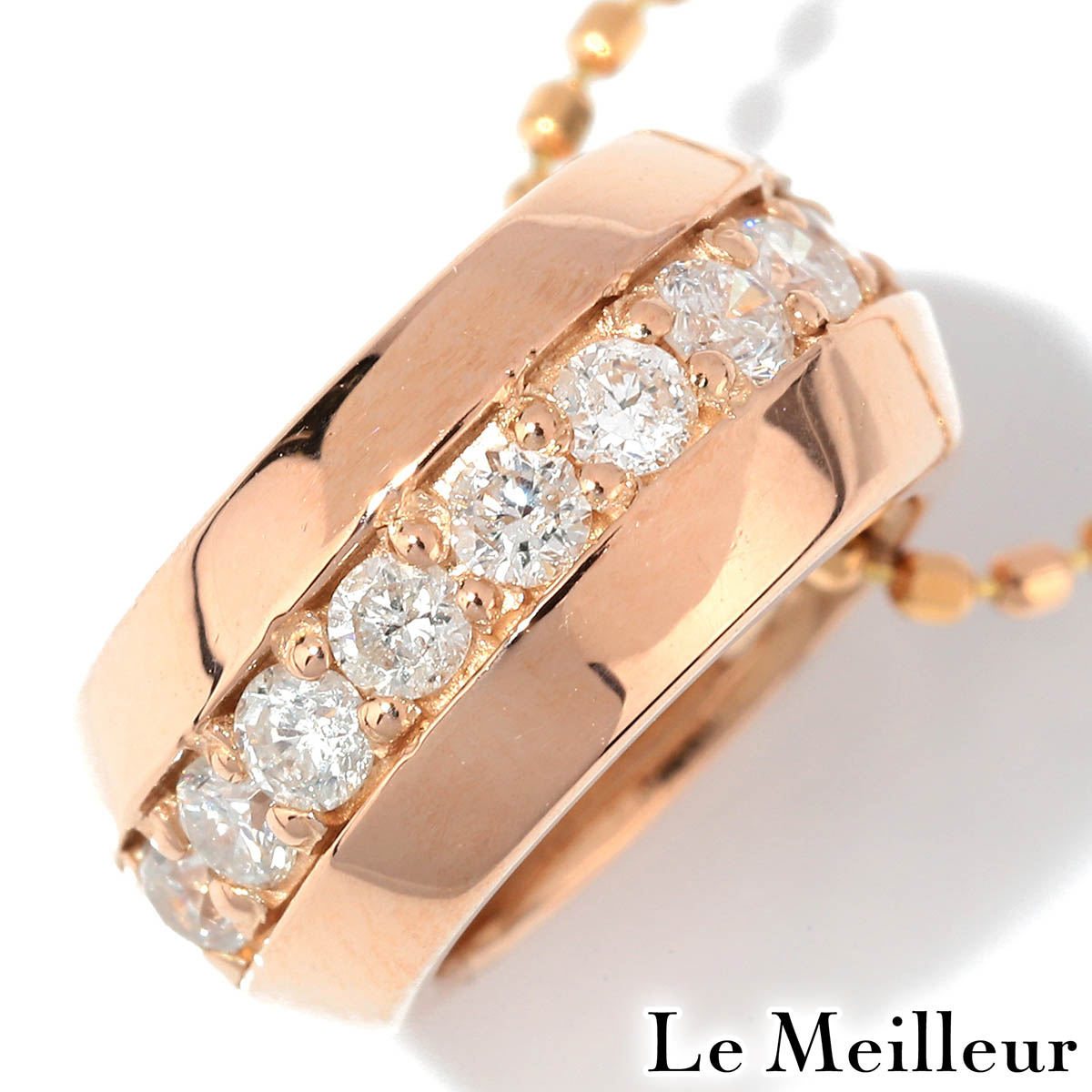 ダイヤモンド 0.2ct ピンクゴールド K18PG ペンダントネックレス 【中古】【新品仕上げ済】【RE-PRICE】|Le meilleur(ルメイユ)