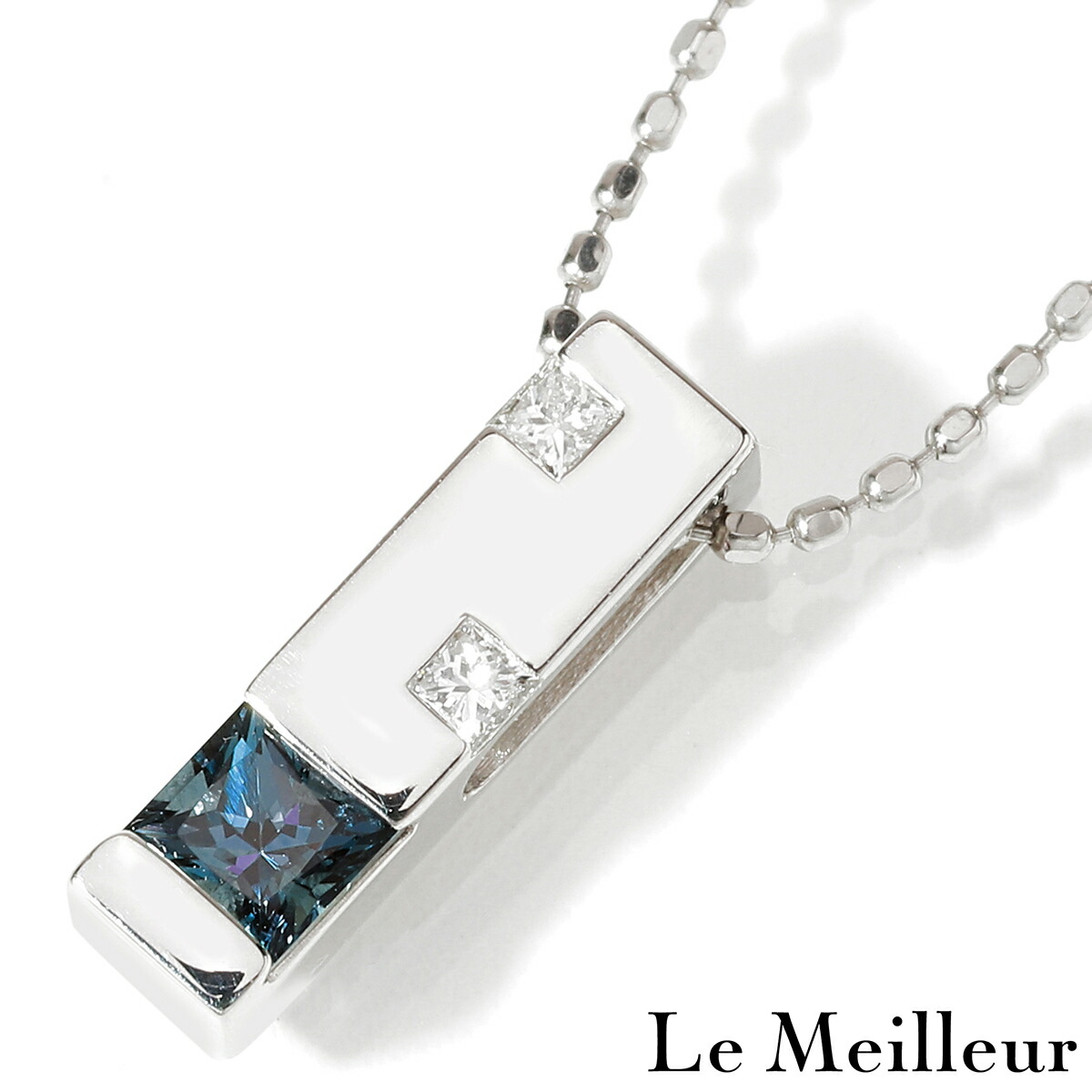 アレキサンドライト 0.23ct ダイヤモンド プラチナ Pt900 ペンダントネックレス 【中古】【新品仕上げ済】|Le meilleur(ルメイユ)