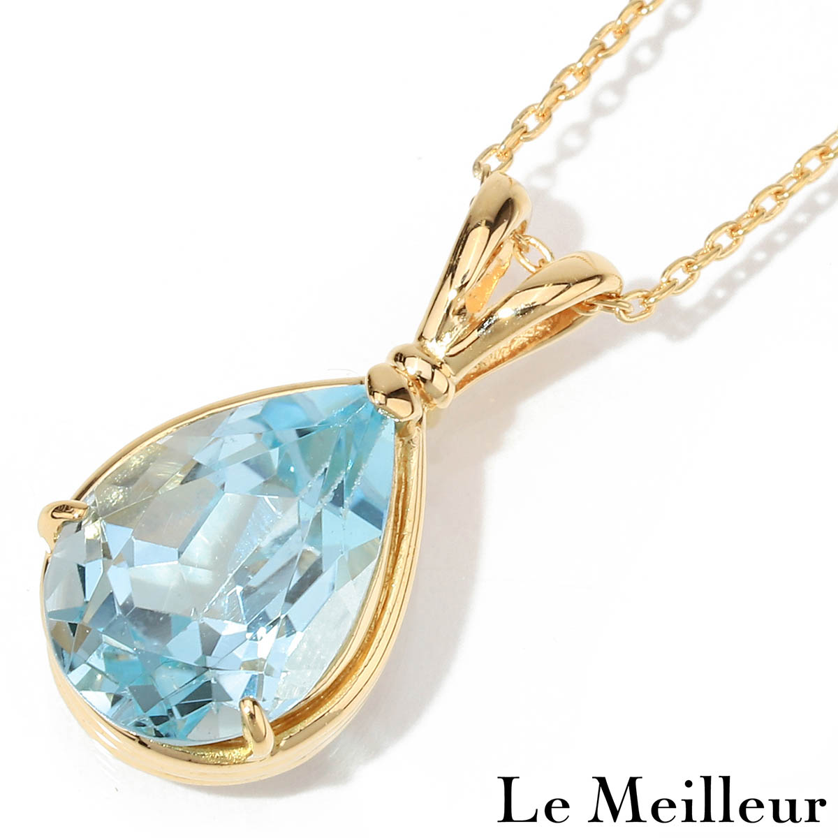 ブルートパーズ 2.27ct イエローゴールド K18YG ペンダントネックレス 【中古】【新品仕上げ済】【RE-PRICE】|Le meilleur(ルメイユ)