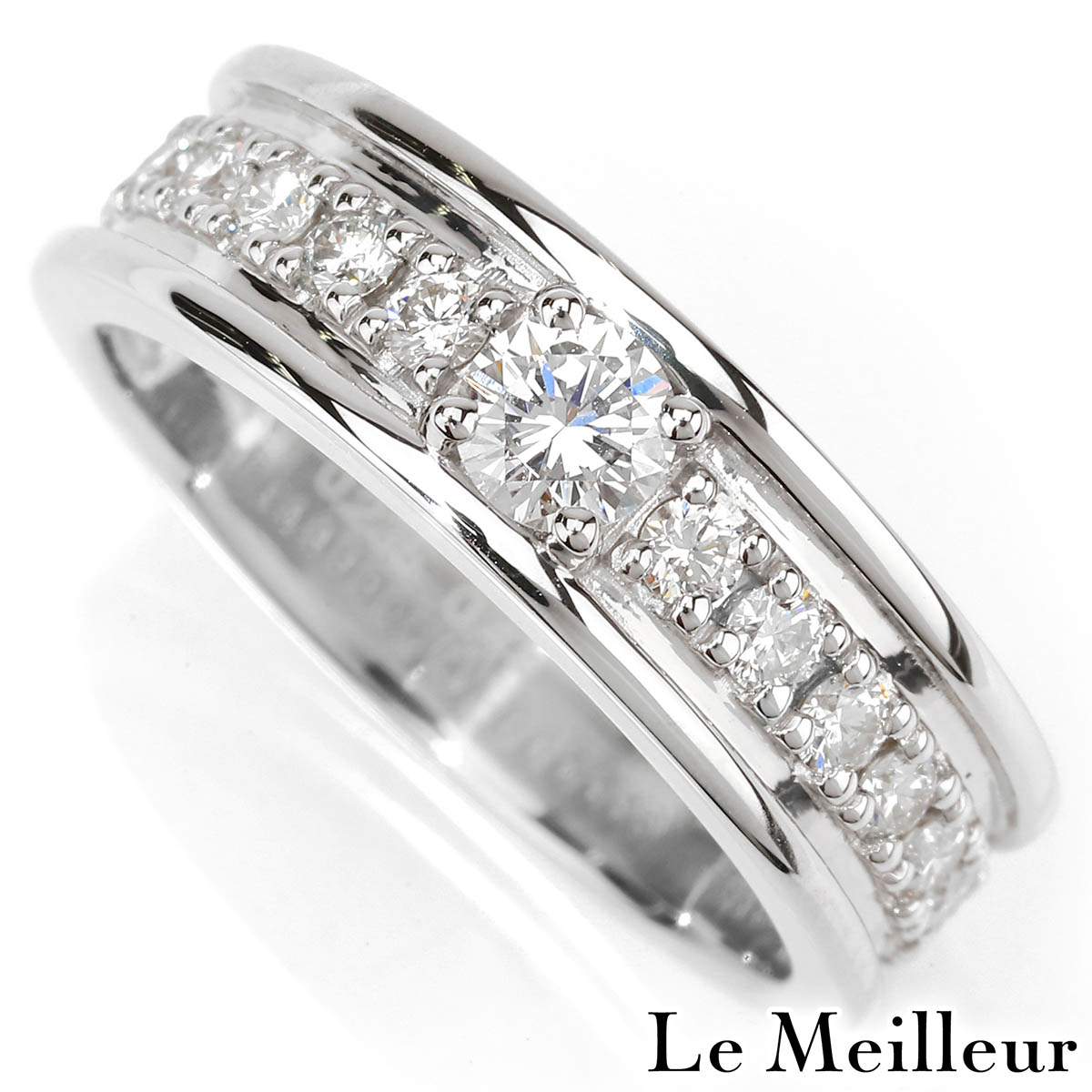 ダイヤモンド 0.23ct Eカラー SI1 Good 0.44ct プラチナ Pt900 リング 14号 鑑定書付き 指輪【中古】【新品仕上げ済】 【最大5,000円OFFクーポン対象】