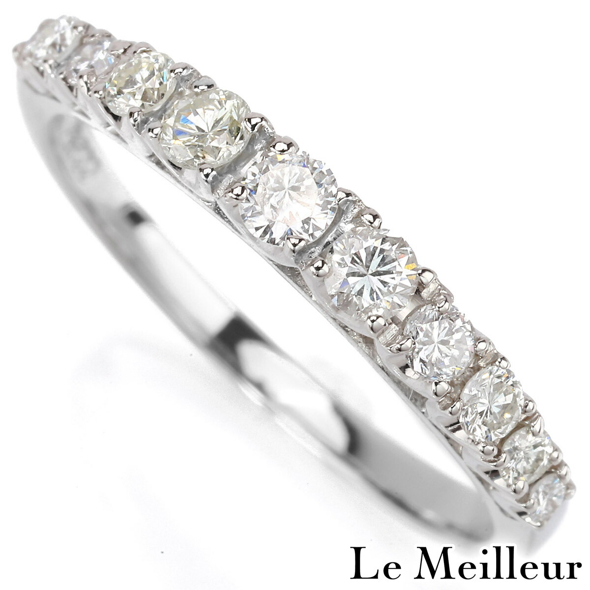 ダイヤモンド 0.5ct プラチナ Pt900 ハーフエタニティリング 13.5号 指輪【中古】【新品仕上げ済】 【最大5,000円OFFクーポン対象】
