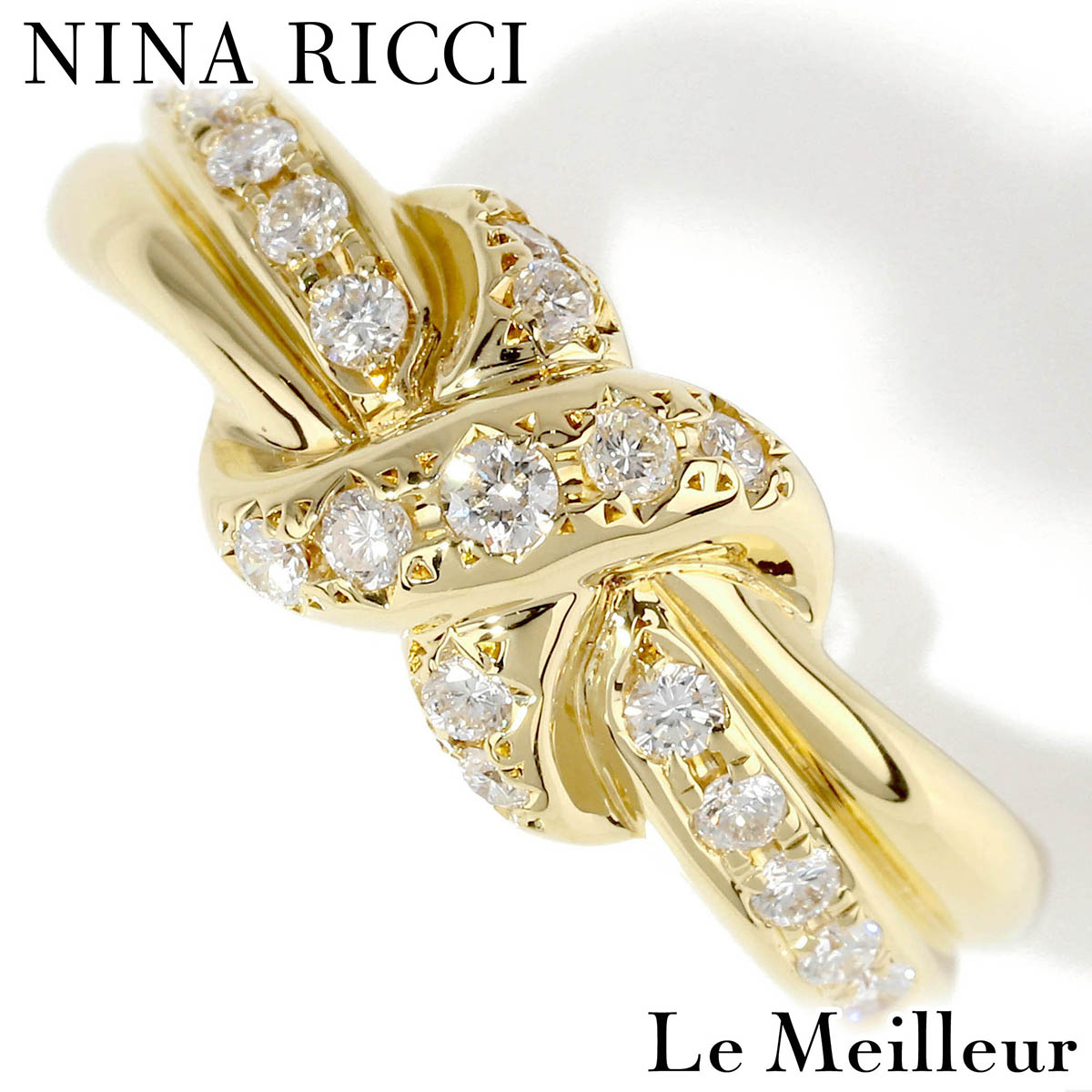 【ポイント5倍★4/15 23:59まで】NINA RICCI ニナリッチ ダイヤモンド 0.32ct イエローゴールド K18YG クロスラインリング 13号 指輪【中古】【新品仕上げ済】 【最大5,000円OFFクーポン対象】