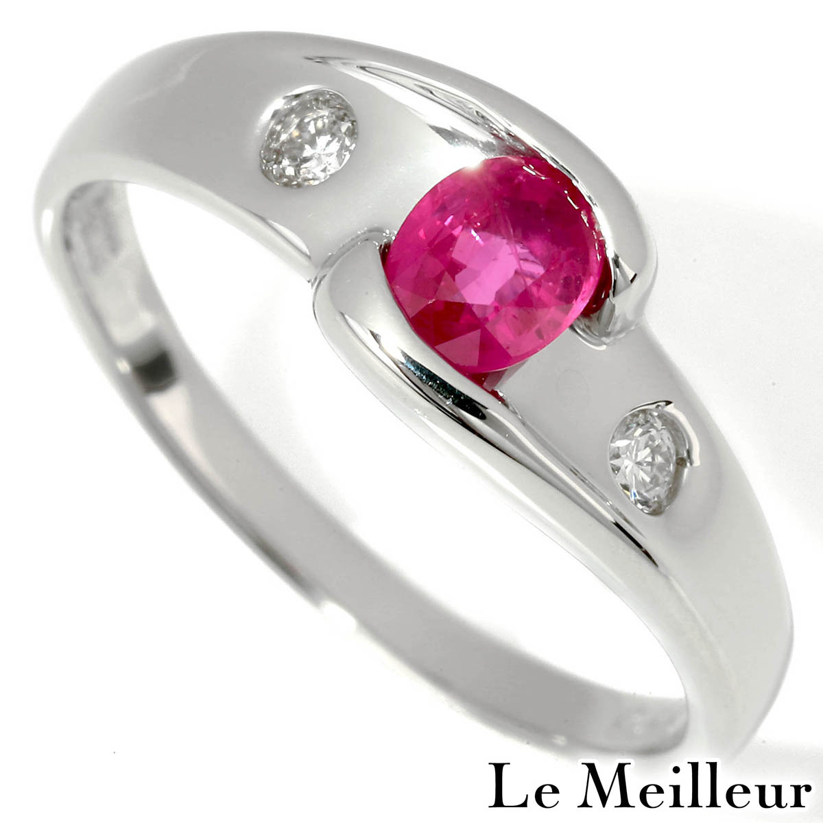ルビー 0.4ct ダイヤモンド プラチナ Pt900 リング 11号 指輪【中古】【新品仕上げ済】 【最大5,000円OFFクーポン対象】