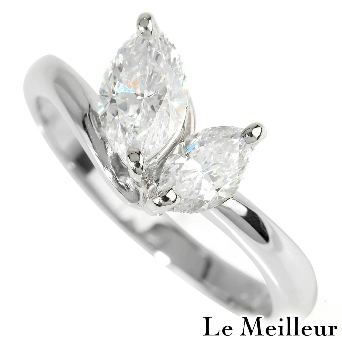 楽天市場】ダイヤモンド 0.66ct 0.38ct プラチナ Pt900 V字リング 13号