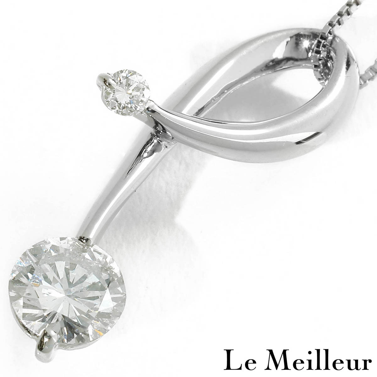 ダイヤモンド 0.41ct プラチナ Pt850 ペンダントネックレス 【中古】【新品仕上げ済】【RE-PRICE】|Le meilleur(ルメイユ)