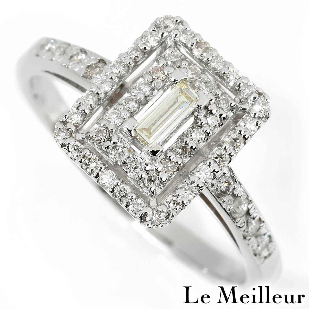 ダイヤモンド 0.38ct プラチナ Pt900 ヘイローリング 12.5号 指輪【中古】【新品仕上げ済】｜Le meilleur（ルメイユ）