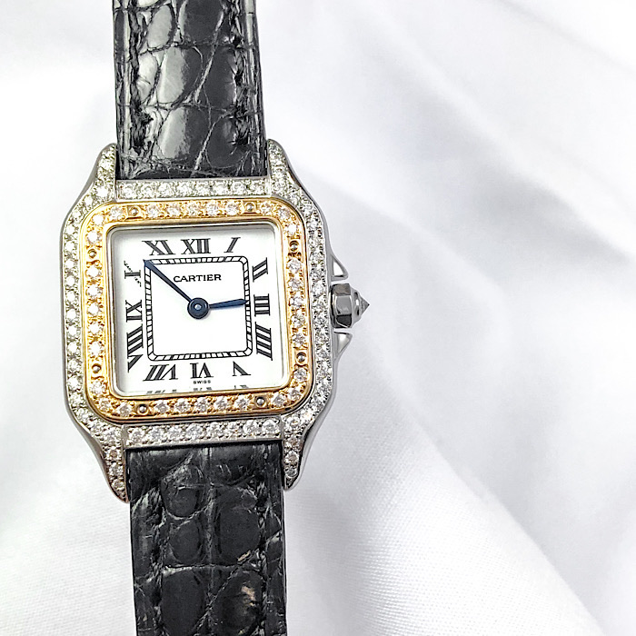 楽天市場 仕上済 Cartier カルティエ パンテール コンビ レザー ダイヤ ダイヤモンド レディース 腕時計 時計 中古 送料無料 Le Mirais Collection