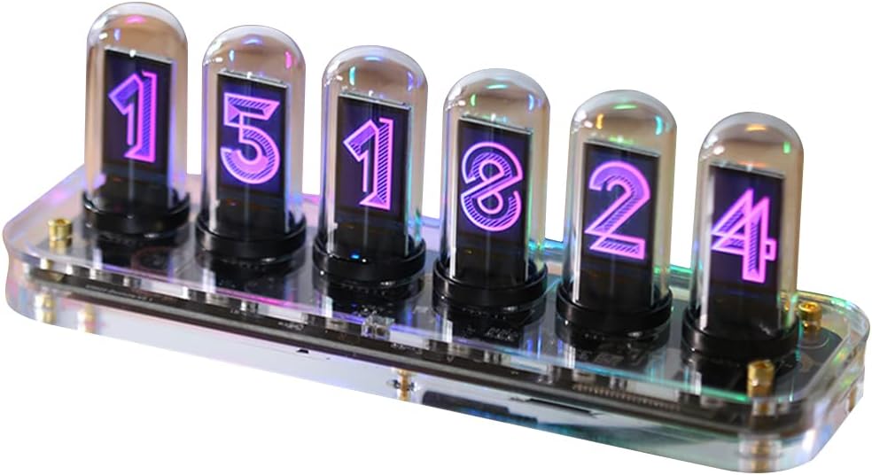 ニキシー管風 無線LAN時辰儀 RGB スマホ提携 活動写真見せびらかす 目ざまし時計