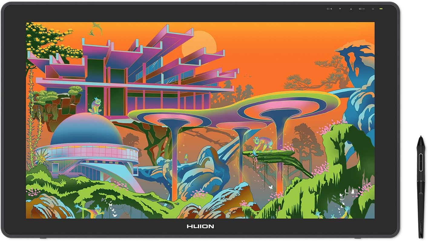 HUION Kamvas22 Plus 21.5型 液ため桶 量子点点 Android相応う 照明ランプ付き添い人